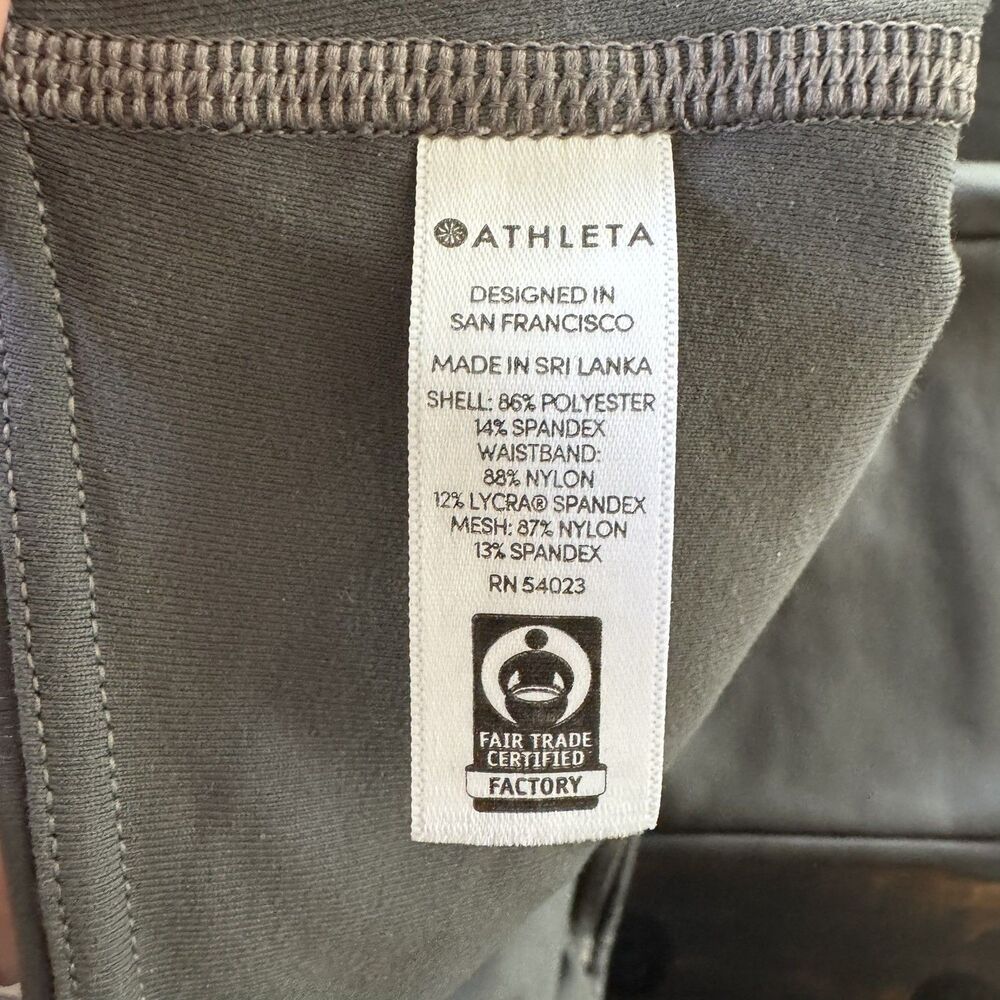 Athleta Faux Leather Leggings Women’s High Waist Grey Stretch Pull On Pants - Picture 2 of 6